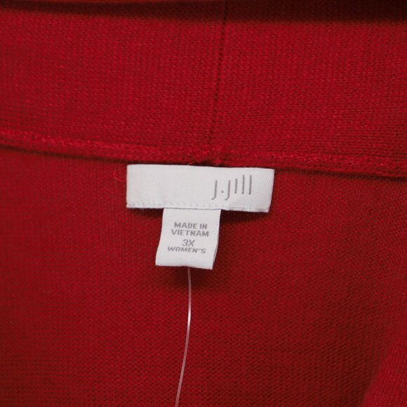 NWT J.JILL Cowl-Neck High Low Hem Knit Sweater Tunic in True Red Size 3X - Picture 5 of 7